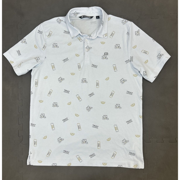 Travis Mathew Polo Shirt Mens Large White Truly Hard Seltzer Golf Performance FS - Picture 5 of 11
